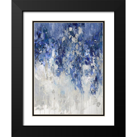 Cascade Indigo with Silver Black Modern Wood Framed Art Print with Double Matting by Robbins, Nikki
