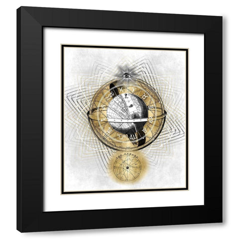 Zodiac Sphere II Black Modern Wood Framed Art Print with Double Matting by Jeffries, Oliver