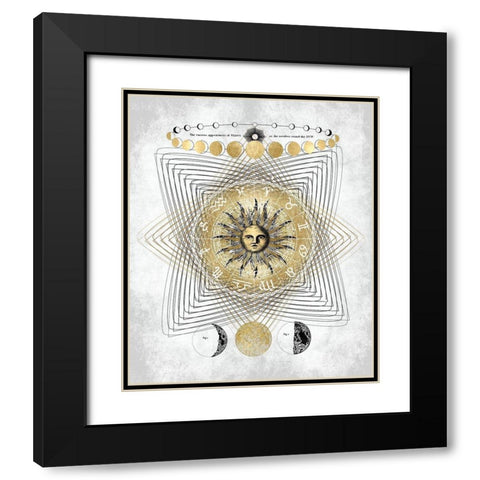 Zodiac Sun I Black Modern Wood Framed Art Print with Double Matting by Jeffries, Oliver