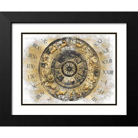 Zodiac Calendar I Black Modern Wood Framed Art Print with Double Matting by Jeffries, Oliver