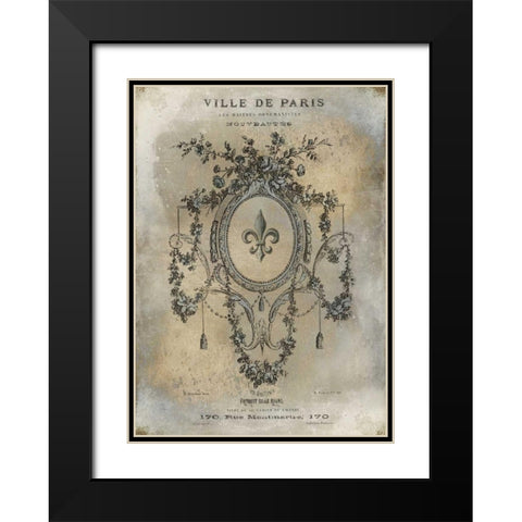 Ville de Paris Black Modern Wood Framed Art Print with Double Matting by Jeffries, Oliver