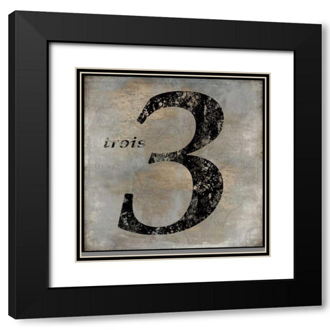 trois Black Modern Wood Framed Art Print with Double Matting by Jeffries, Oliver