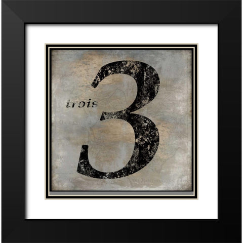 trois Black Modern Wood Framed Art Print with Double Matting by Jeffries, Oliver