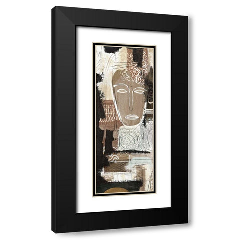 Ethnic Panel I Black Modern Wood Framed Art Print with Double Matting by Carney, Patrick
