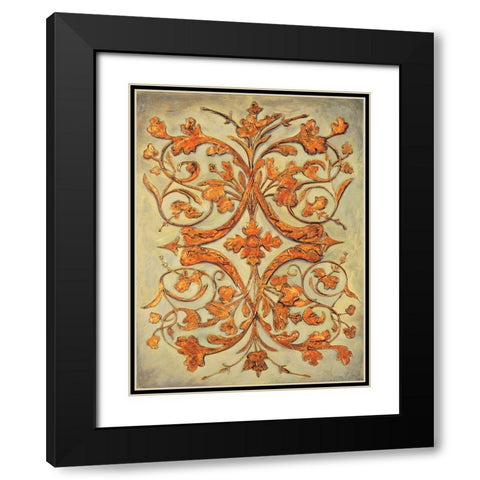 Ornamental Scroll II Black Modern Wood Framed Art Print with Double Matting by Segovia, Pablo