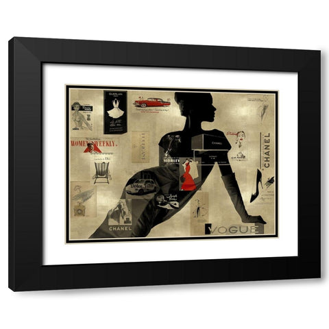 High Fashion on Gold I Black Modern Wood Framed Art Print with Double Matting by Pearson, Amanda