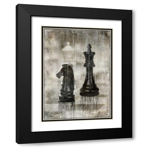Checkmate II Black Modern Wood Framed Art Print with Double Matting by Brennan, Russell
