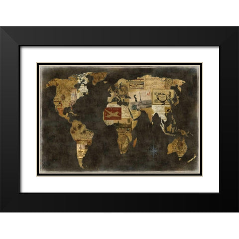 Faraway Places Black Modern Wood Framed Art Print with Double Matting by Brennan, Russell
