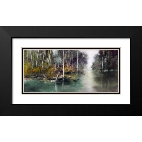 Birch Trees Black Modern Wood Framed Art Print with Double Matting by Di Scenza, Ron