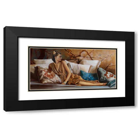 Posh Afternoon Tea Black Modern Wood Framed Art Print with Double Matting by Di Scenza, Ron
