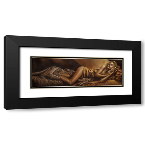 Gold Diamond Black Modern Wood Framed Art Print with Double Matting by Di Scenza, Ron