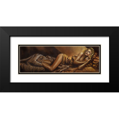 Gold Diamond Black Modern Wood Framed Art Print with Double Matting by Di Scenza, Ron