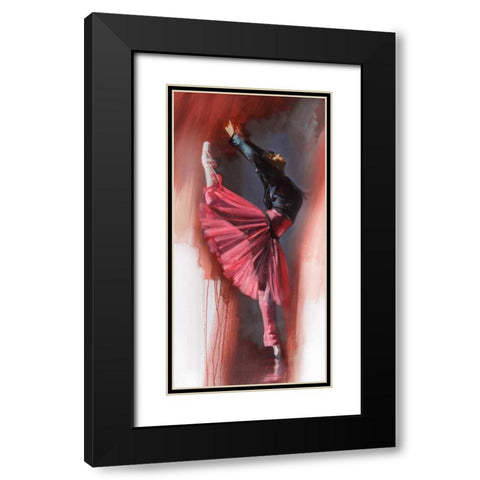 Reaching Out Black Modern Wood Framed Art Print with Double Matting by Di Scenza, Ron