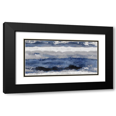 Indigo Strata Black Modern Wood Framed Art Print with Double Matting by Springer, Rachel