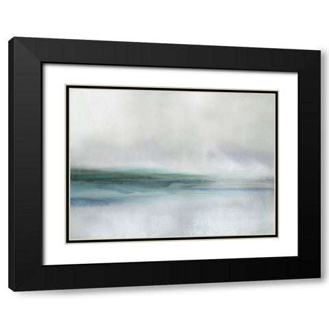 Stillness in Aqua I Black Modern Wood Framed Art Print with Double Matting by Springer, Rachel