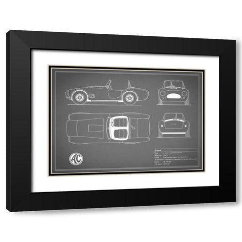 Cobra Red-Grey Black Modern Wood Framed Art Print with Double Matting by Rogan, Mark