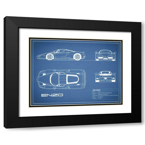 Ferrari Enzo-Blue Black Modern Wood Framed Art Print with Double Matting by Rogan, Mark