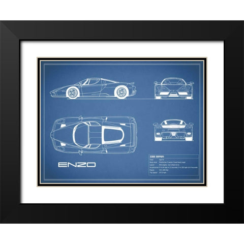 Ferrari Enzo-Blue Black Modern Wood Framed Art Print with Double Matting by Rogan, Mark