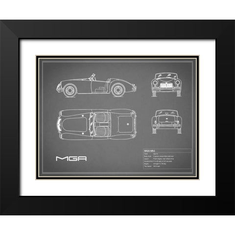 MGM GA-Grey Black Modern Wood Framed Art Print with Double Matting by Rogan, Mark