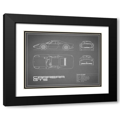 Porsche Carrera GTS-Grey Black Modern Wood Framed Art Print with Double Matting by Rogan, Mark