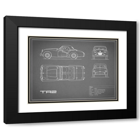 Triumph TR2-Grey Black Modern Wood Framed Art Print with Double Matting by Rogan, Mark