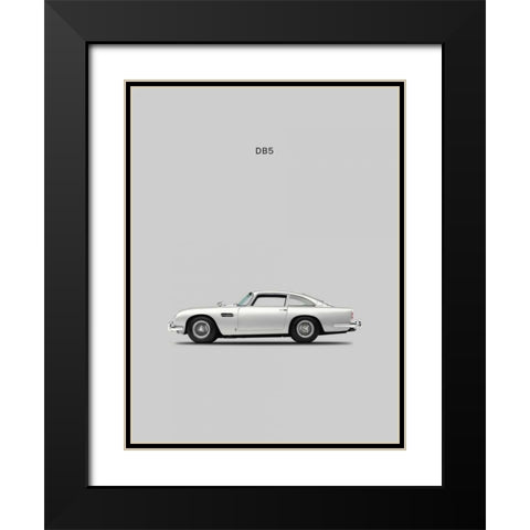 Aston DB5 1965 Black Modern Wood Framed Art Print with Double Matting by Rogan, Mark