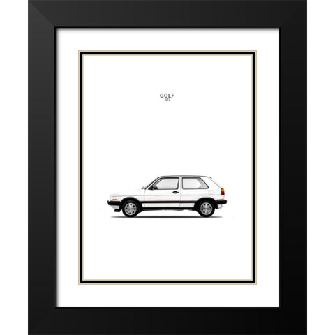 Golf GTI Mk2 White Black Modern Wood Framed Art Print with Double Matting by Rogan, Mark