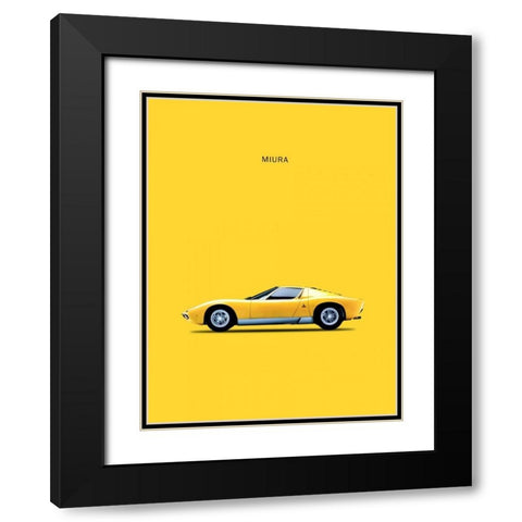 Lambo Miura 72 Black Modern Wood Framed Art Print with Double Matting by Rogan, Mark