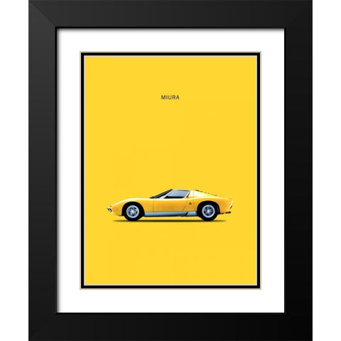 Lambo Miura 72 Black Modern Wood Framed Art Print with Double Matting by Rogan, Mark
