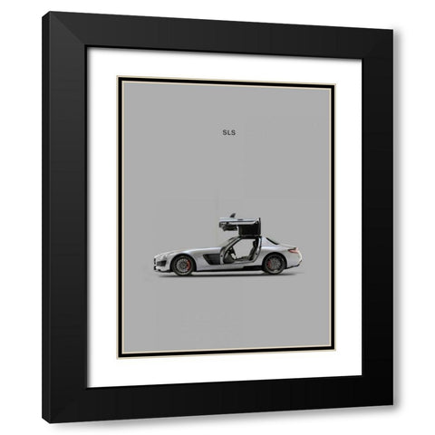Mercedes SLS Grey Black Modern Wood Framed Art Print with Double Matting by Rogan, Mark