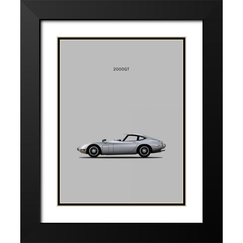 Toyotta 2000GT Grey Black Modern Wood Framed Art Print with Double Matting by Rogan, Mark