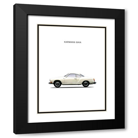 VW Karmann Ghia 1970 White Black Modern Wood Framed Art Print with Double Matting by Rogan, Mark