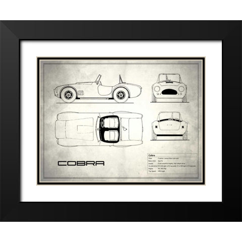 AC Cobra White Black Modern Wood Framed Art Print with Double Matting by Rogan, Mark