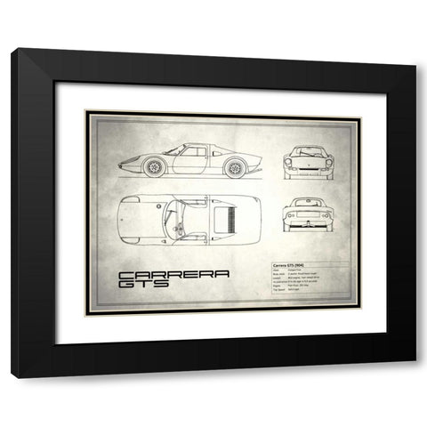 Porsche Carrera GTS White Black Modern Wood Framed Art Print with Double Matting by Rogan, Mark