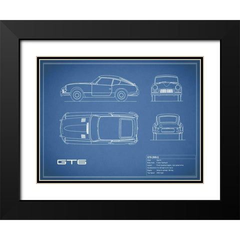 Triumph GT6 Mk1 Red Black Modern Wood Framed Art Print with Double Matting by Rogan, Mark