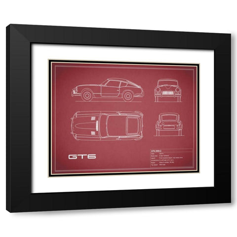 Triumph GT6 Mk1 White Black Modern Wood Framed Art Print with Double Matting by Rogan, Mark