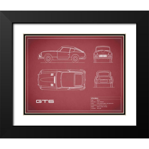 Triumph GT6 Mk1 White Black Modern Wood Framed Art Print with Double Matting by Rogan, Mark