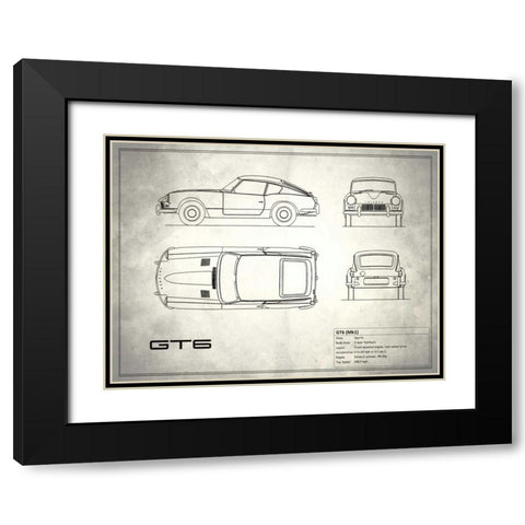 Triumph GT6 Mk1 Black Modern Wood Framed Art Print with Double Matting by Rogan, Mark