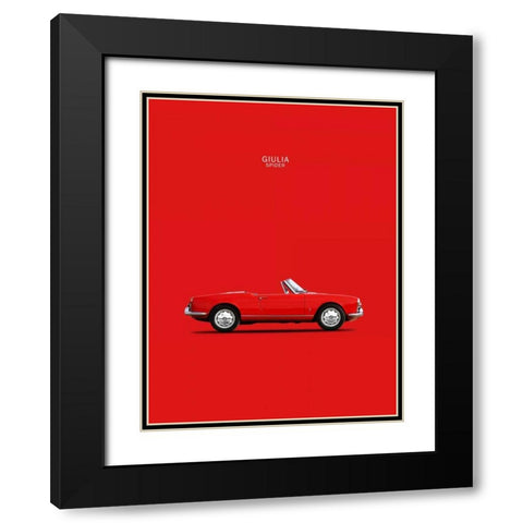 Alfa Romeo Giulia Spider 1964 Black Modern Wood Framed Art Print with Double Matting by Rogan, Mark