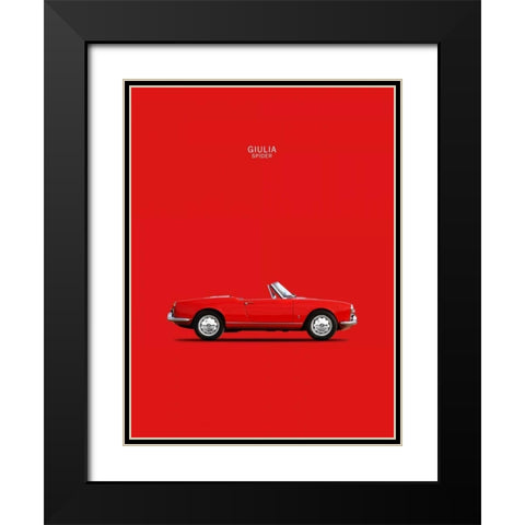 Alfa Romeo Giulia Spider 1964 Black Modern Wood Framed Art Print with Double Matting by Rogan, Mark