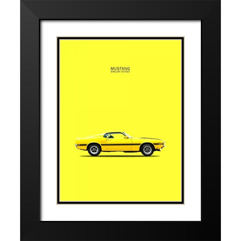 Mustang Shelby GT350 69 Yellow Black Modern Wood Framed Art Print with Double Matting by Rogan, Mark