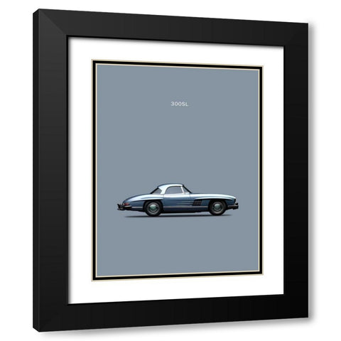 Mercedes 300SL 1960 Black Modern Wood Framed Art Print with Double Matting by Rogan, Mark