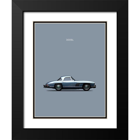 Mercedes 300SL 1960 Black Modern Wood Framed Art Print with Double Matting by Rogan, Mark
