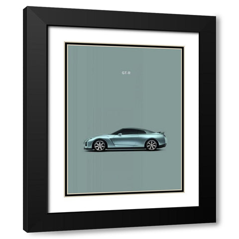 Nissan GT-R Black Modern Wood Framed Art Print with Double Matting by Rogan, Mark
