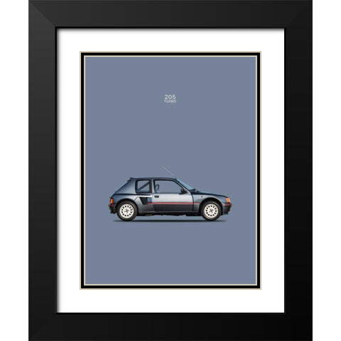Peugeot 205 Turbo 1984 Black Modern Wood Framed Art Print with Double Matting by Rogan, Mark