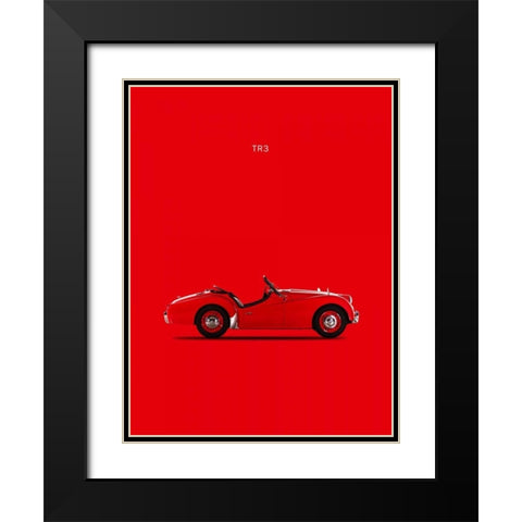 Triumph TR3 1959 Black Modern Wood Framed Art Print with Double Matting by Rogan, Mark
