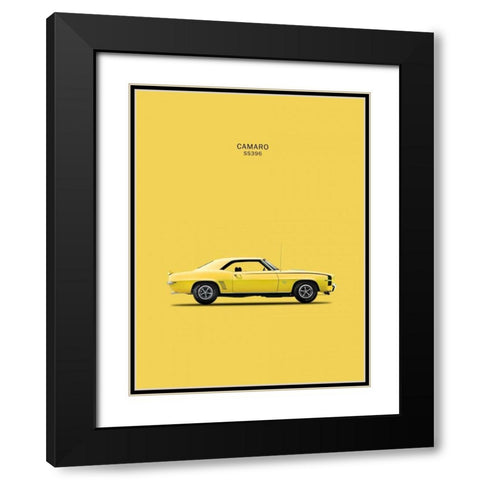 Chevy Camaro SS396 1969 Black Modern Wood Framed Art Print with Double Matting by Rogan, Mark