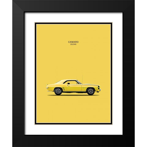 Chevy Camaro SS396 1969 Black Modern Wood Framed Art Print with Double Matting by Rogan, Mark