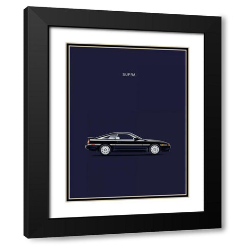 Toyota Supra Turbo Black Modern Wood Framed Art Print with Double Matting by Rogan, Mark