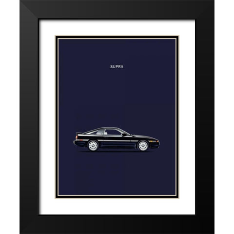 Toyota Supra Turbo Black Modern Wood Framed Art Print with Double Matting by Rogan, Mark